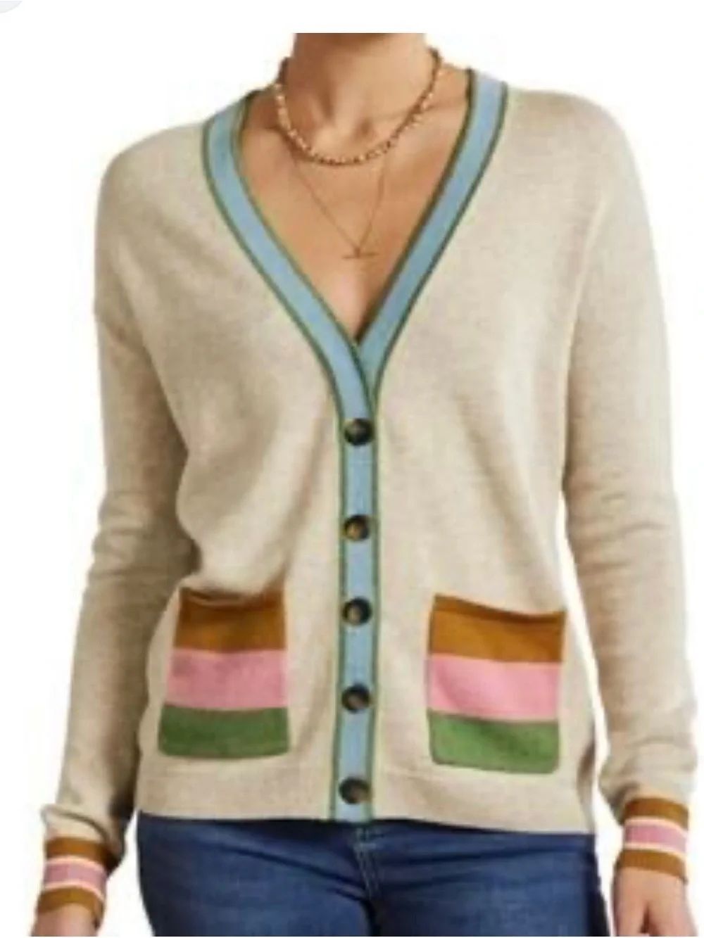 Boden Knit Collegiate Style Cardigan Sweater 6